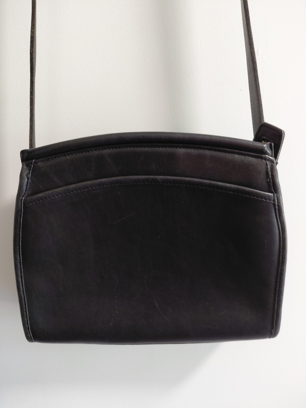 Vintage Coach Carlyle Black Leather  Shoulder Bag Purse - Picture 9 of 15